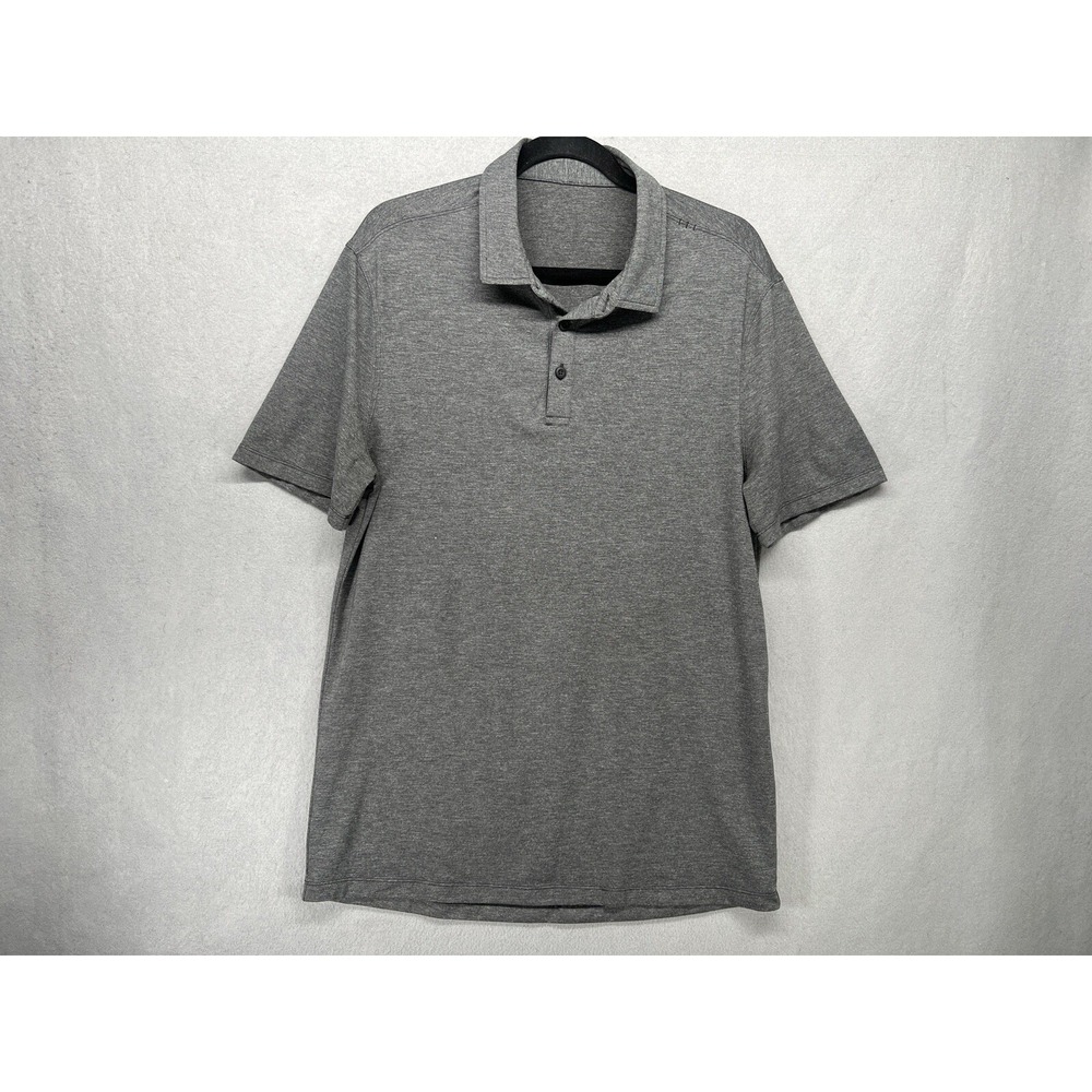 Lululemon Evolution Polo Shirt Mens Size‎ XL Gray Performance Golf Short Sleeve